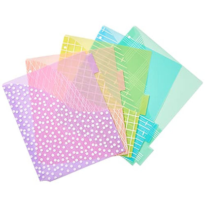 Avery Dividers for 3 Ring Binders, 5 Tab Plastic Binder Dividers, Pockets, Insertable Big Tabs, Pastel Classic Designs, Expands Beyond Sheet Protectors, 1 Set (07714) - size: 5 tab, style: 1 Set