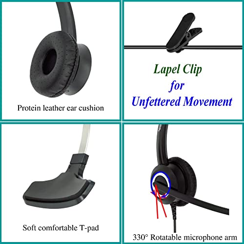 Cisco Phone Headset Mic Noise Cancelling Compatible with Cisco Phones 6861 7942g 7965g 8841 8851 8861 8945 8961 Series Model Includes U10 RJ9 Cord and 3.5mm Jack Adapter - size: Monaural headset + U10 / 3.5 mm Jack