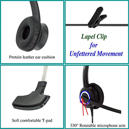 Cisco Phone Headset Mic Noise Cancelling Compatible with Cisco Phones 6861 7942g 7965g 8841 8851 8861 8945 8961 Series Model Includes U10 RJ9 Cord and 3.5mm Jack Adapter - size: Monaural headset + U10 / 3.5 mm Jack
