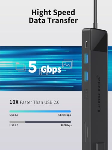 Lemorele 트리플 모니터용 13 in 1 USB C 도킹 스테이션, 듀얼 4K HDMI, 1000M RJ45, VGA, 4 USB 3.0/2.0, SD/TF, 3.5MM 오디오, USB C 3.0, 100W PD, 타입 C 노트북과 호환 - size: Update-13 in 1 RJ45