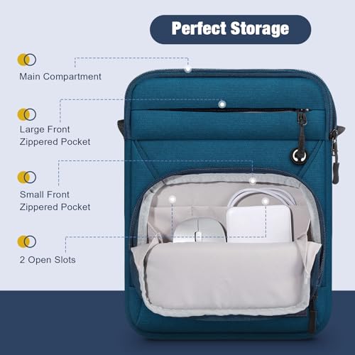 MoKo 9-11 Inch 360° Protection Tablet Sleeve Bag with Earphone Hole | Fits iPad Air 11-inch M4, iPadPro 11-inch M5, iPad A16, iPad 10/5/4 10.9, iPad 9/8 10.2 and Tab S8/S9 11, Peacock Blue - color: Peacock Blue, style: 9-11 Inch