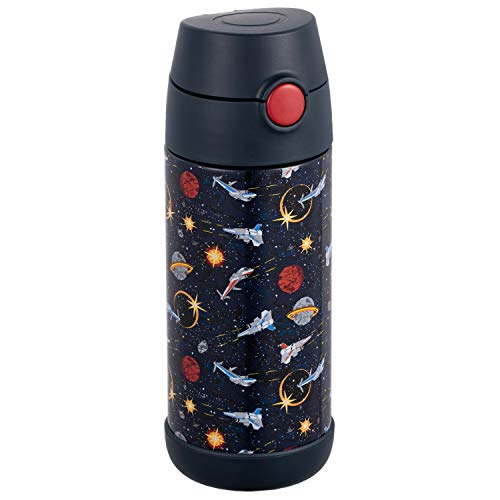 Snug Insulated Kids Water Bottle with Straw & Spout – Double-Wall Stainless Steel, Leakproof, Easy-Flip Lid – For School, Travel, Toddlers & Big Kids - Space Wars, 12oz - color: Space, size: 11.8 Ounces