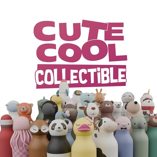 asobu Bestie Bottle Insulated Stainless Steel Water Bottle with Detachable Soft Animal Head Fun Drinking For Kids and Teens with Flexible Reusable Straw 16 Ounce (SNOWMAN) - color: SNOWMAN