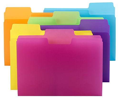 Smead SuperTab Poly Plastic File Folders for Documents, Set of 18 Plastic Folders, 1/3-Cut Tabs, File Folders Letter Size, Assorted Bright Colors, Office Supplies, School Supplies (10515) - size: Letter, style: 18 Count, Bright Colors