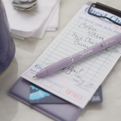 Sharpie S-Gel, Gel Pens, Medium Point (0.7mm), Icy Violet Barrel, Black Ink, 12 Count - color: Icy Violet