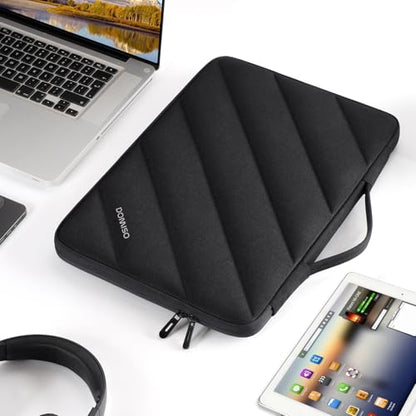 DOMISO 15.6 inch Laptop Case Sleeve Protective Cover Compatible with 16 inch MacBook Pro M4 M3 M2/Pro Max,15.6-16 inch HP Dell ASUS Lenovo Chromebook,Waterproof Computer Cases Bag with Handle,Black - color: Black, size: 15.6 inch