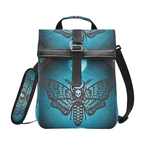 MNSRUU Insulated Lunch Bags Women Men, Skull Butterfly Portable Reusable Thermal Meal Tote Cooler Bag Organizer, Adjustable Shoulder Strap, Handle - color: Butterfly 137