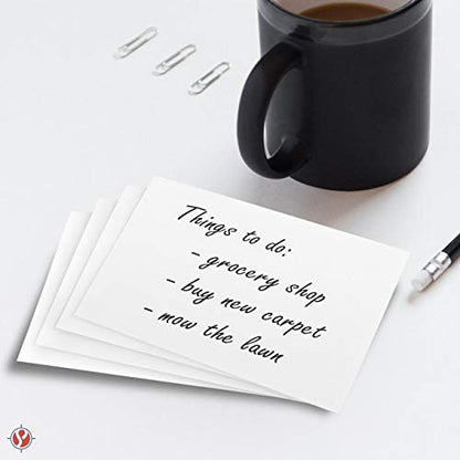 Blank Index Flash Note Cards | 80lb Heavyweight Thick White Cover Stock. 100 Cards Per Pack | 8 x 10 - size: 8 x 10