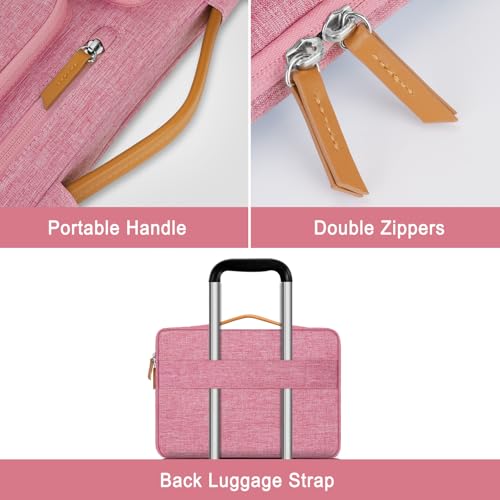 MOSISO 360 Protective Laptop Case 13.3 inch, 13-13.3 inch Laptop Sleeve | Compatible with MacBook Air/Pro 13 / Pro 14,HP Dell Acer ASUS, Side Open Carrying Case with 4 Zipper Pockets, Dusty Rose - color: Dusty Rose, size: 13.3 inch