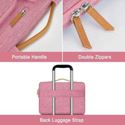 MOSISO 360 Protective Laptop Case 13.3 inch, 13-13.3 inch Laptop Sleeve | Compatible with MacBook Air/Pro 13 / Pro 14,HP Dell Acer ASUS, Side Open Carrying Case with 4 Zipper Pockets, Dusty Rose - color: Dusty Rose, size: 13.3 inch