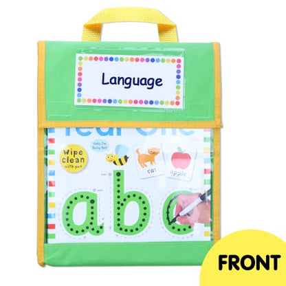 EAMAY Book Pouches for Kids, Clear Pocket Reading Bags for Classroom,– Send Home Books and Homework in Book Buddies Bags – Stitched-On Handle, Colorful(10" x 12")-Set of 4