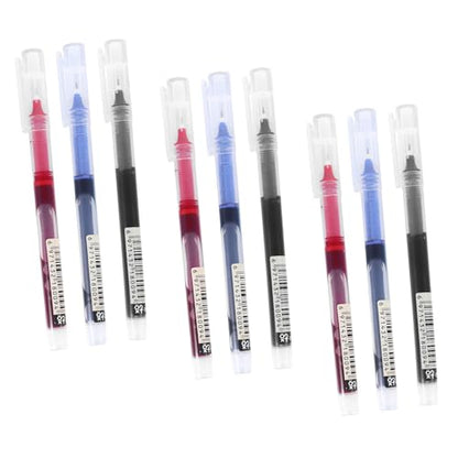 Lurrose 9pcs Quick-drying Gel Pen for School Office Smooth Writing Portable Sign Pens for Exams Journaling Creative Projects