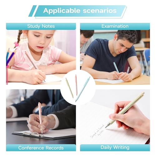 Gel Pens for Note Taking 12PCS RIANCY Black Ink Fine Point Pen Black Gel Pens Quick Dry Ink 0.5mm Smooth Writing Pen for Home Office Art Back to School Supplies (Mixed) - color: Mixed Black Ink