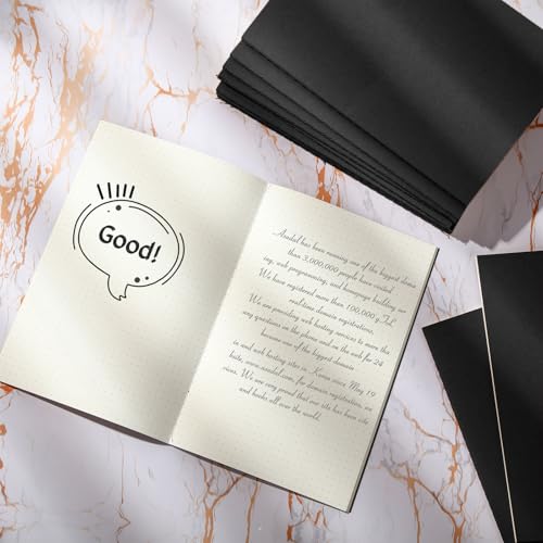 Mimorou 100 Pcs Journals Notebooks Bulk - Kraft Softcover A5 Small Notebooks 5.5 Inch x 8.3 Inch Notepads with 60 Page 30 Sheet for Writing Sketch Travel Office Supplies(Black,Dot) - color: Black, style: Dot