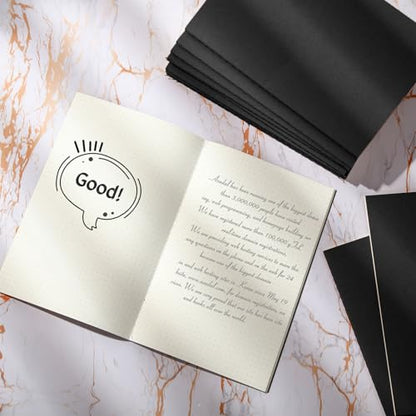 Mimorou 100 Pcs Journals Notebooks Bulk - Kraft Softcover A5 Small Notebooks 5.5 Inch x 8.3 Inch Notepads with 60 Page 30 Sheet for Writing Sketch Travel Office Supplies(Black,Dot) - color: Black, style: Dot