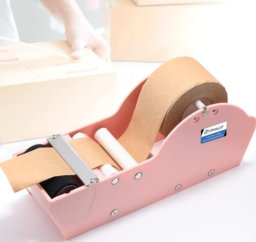 Water-Activated Tape Dispenser, Manual Kraft Gum Tape Dispenser, Width Adjustable 1.18-3.15", Light Weight & Portable Packing Tape Dispenser Set, Light Pink - color: Light Pink