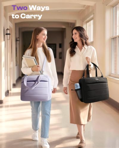 Puffer Zipper Binder 3 Ring with Pencil Pouch, 3" D-ring Binder with Zipper and Shoulder Strap, 600 Sheets Capacity Zip Up Binder with 15.6" Laptop Pocket, Binder Bag for School College Office, Purple - color: Purple
