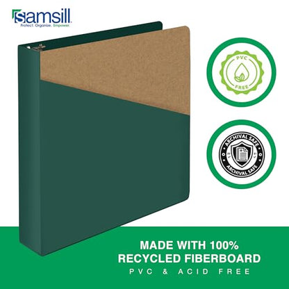 Samsill Durable 1.5 Inch Binder, D Ring Binder, Customizable Clear View Cover, Green, Holds 350 Pages - color: Green, size: 1 Pack, style: 1.5 Inch