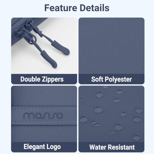MOSISO Laptop Sleeve Compatible with MacBook Neo 13 inch 2026 A3404 / Air 13.3 13.6 M5 M4 M3 M2 M1 / Pro 13 M2 M1, 360 Degree Protective Computer Sleeve Bag with Vertical Pocket&Small Case, Indigo - color: Indigo