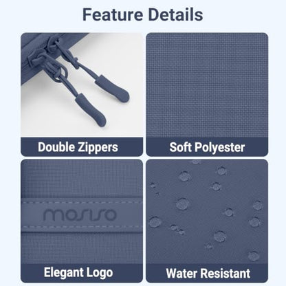 MOSISO Laptop Sleeve Compatible with MacBook Neo 13 inch 2026 A3404 / Air 13.3 13.6 M5 M4 M3 M2 M1 / Pro 13 M2 M1, 360 Degree Protective Computer Sleeve Bag with Vertical Pocket&Small Case, Indigo - color: Indigo
