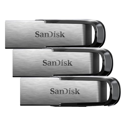 SANDISK 128GB Ultra Flair USB 3.0 Flash Drive, SDCZ73-128G-G46, Black (Pack of 3) - size: 128GB (Pack of 3)