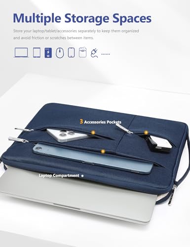 HYZUO 13 Inch Laptop Case Sleeve Bag for MacBook Air 13 M5 A3449 M4 M3 M2 M1 2026-2018, 13" MacBook Neo 2026 A3404, MacBook Pro 13 M2 M1 2026-2016, iPad Air/Pro 13, Surface Pro, XPS 13, Navy Blue - color: Navy Blue, size: 13 Inch