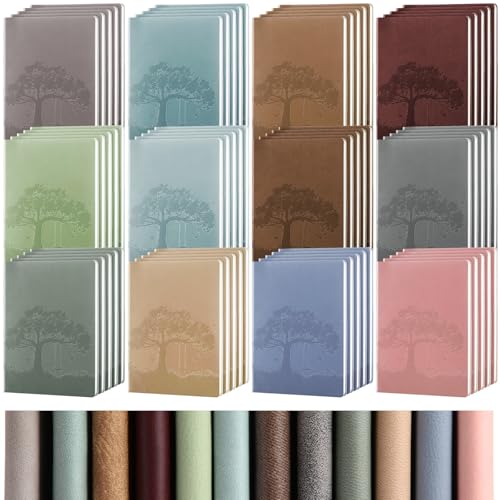 TaoBary A5 PU Leather Journals Bulk Colorful Tree Journal Notebook Soft Leather Cover Lined Ruled Writing Notebook for Back to School Office Group Team Volunteer(Assorted Colors,60 Pcs) - color: Assorted Colors