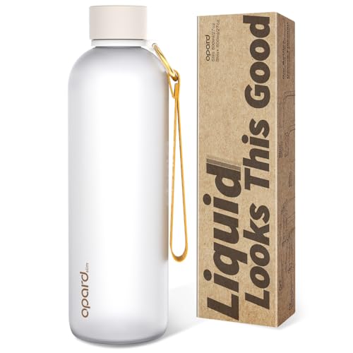 Opard Slim Water Bottle 27oz, Dishwasher Safe Plastic Water Bottle BPA-Free, Leakproof Screw Top, Cream White, Reusable for Travel School Sport Gym Hiking - color: Cream White(27oz), size: 27 Ounces