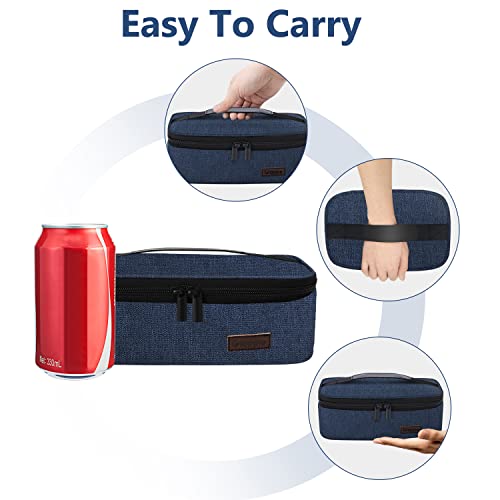Gloppie Small Lunch Bag for Men Women Kids Insulated Lunch Box Mini Lunchbox Portable Cooler Bags Adult Thermal Lunch Boxes Reusable Snack Bag, Blue - color: Blue
