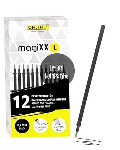 Refills for erasable Legami gel pens, Black, 12 pieces by ONLINE - color: Black