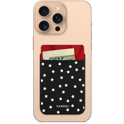 VANDEL Pocket – Stick-On Fabric Phone Wallet Stick On for Women, Cute Credit Card Holder for Phone Case, Back of Phone Fabric Sleeve for iPhone Pocket, Stretchy Wallet Phone Case - color: Night Sky