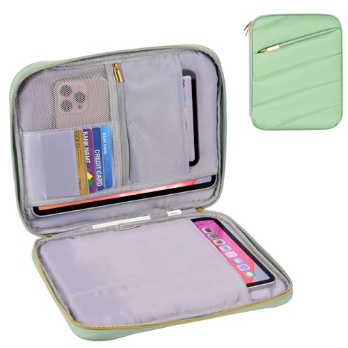 Puffy Tablet Sleeve 9-11", Fits iPad Pro 11" M5/M4 with Slim Case On - color: Green, size: 9-11