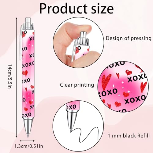 Idealmuzik Heart Pens Set –Valentines Day Pens Cute Pink & Red Heart-Shaped Gel Pens for Women – Lovely Writing Stationery for Home or Office, 10 Pack - style: Heart