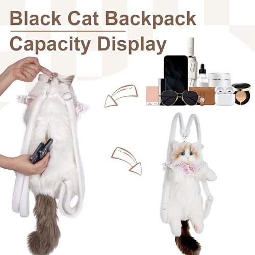 Chongker Cat Shaped Backpack - Handcrafted Stuffed Animals Plush Bag with Adjustable Shoulder, Crossbody, and Handbag Straps (Ragdoll Bag) - style: Ragdoll Bag