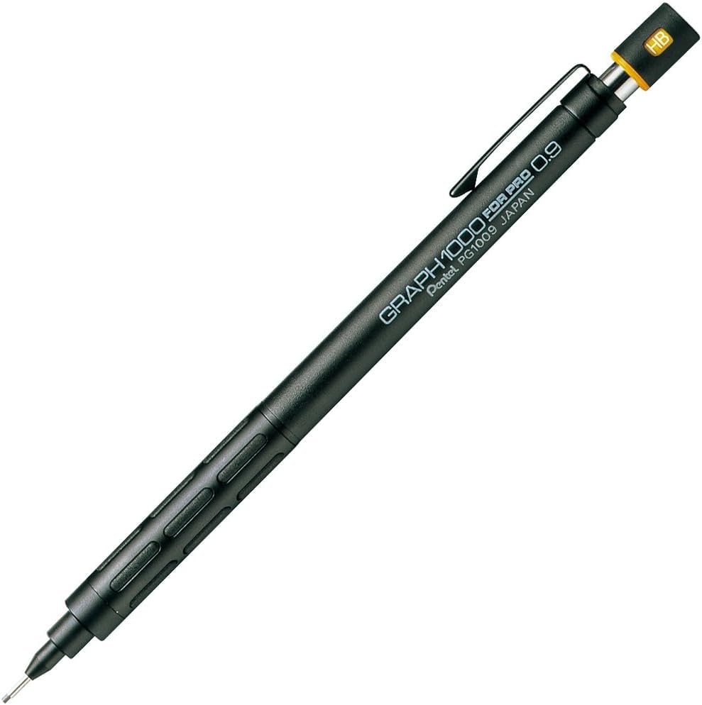 Graph 1000 for Pro Mechanical Drafting Pencil + Ain HB/B/2B leads, original Black slim pen case (0.9) - size: 0.9 mm