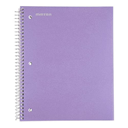 Mintra Office Durable Spiral Notebooks, 3 Subject (Lavender, Sage Green, Salmon, College Ruled 3pk) - color: Lavender, Sage Green, Salmon, size: College Ruled 3pk