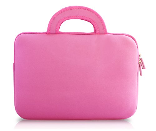 amCase Chromebook Case-11.6 to 12 inch Neoprene Sleeve with Handle-Pink | Travel laptop bag - color: Pink, size: 11.6 to 12 inch