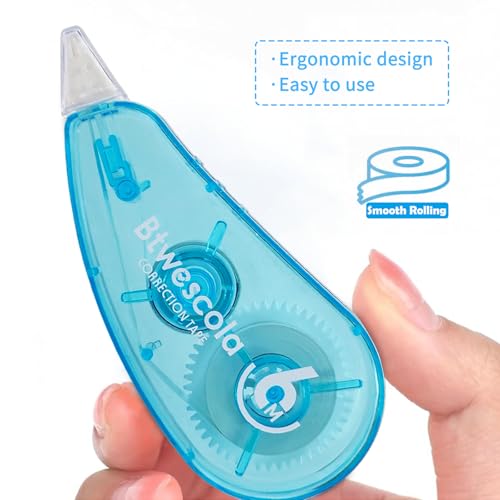 Correction Tape, Easy to Use Applicator for Instant Corrections, 19.7 Feet 6-Count Pack Correction Tape for School, Office, Crafting (6pcs/Set)