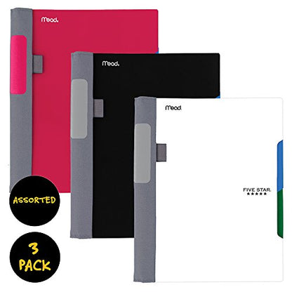 Five Star Advance Spiral Notebooks, 2 Subject, College Ruled Paper, 100 Sheets, 9-1/2" x 6", Black, Red, White, 3 Pack (38639) - color: 13 Traditional, size: Pack of 3