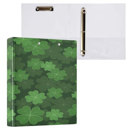 Saint Patrick's Day Clover 3-Ring Binder,1.5 Inch D-Ring Organizer Folder Clipboard Binder for Work Office School - color: Coloe10