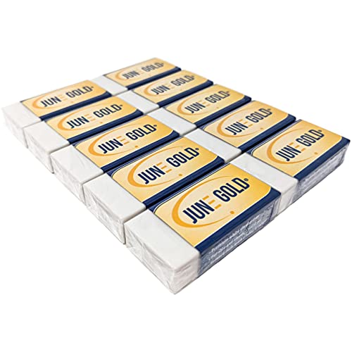 June Gold 10 Large White Vinyl Erasers | Heavy-duty eraser for darker graphite, some inks, and some colors - color: White
