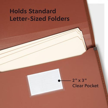 Smead Tuff Premium Poly Wallet, Accordion File Organizer for File Folders, Letter Size, 5-1/4 inch Expansion, Office Supplies, Document Organizer (73788) - size: Letter, style: Redrope