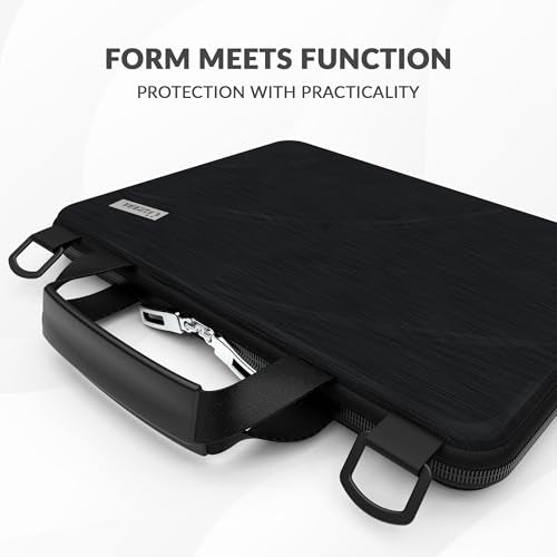 UZBL 13-14 Inch Always-on Chromebook Protective Hard Case with Adjustable Shoulder Strap and Carrying Handles (20 Pack) - color: Black Fabric - 20 Pack