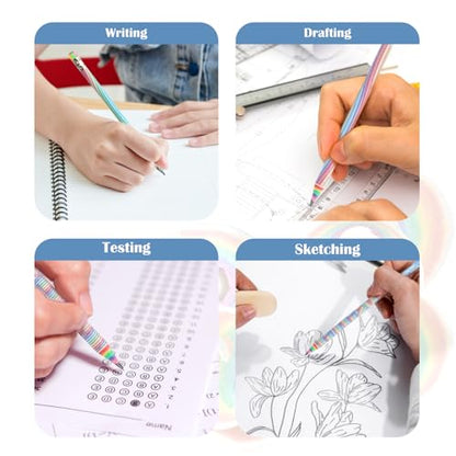 ECOTREE Pencils #2 Pre-Sharpened Pencils for Kids Cute Rainbow Pencil Number 2 Pencil for School, Writing, 12 Count