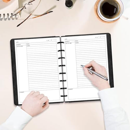 Junior Size Cornell Notes Filler Paper - A5 TUL Custom Note-Taking System 8 Disc Discbound Refill Pages, 50 Sheets/100 Pages, 100 gsm White Paper, 5.8" x 8.3" - size: 1-Pack, style: 8-Disc/Junior Size