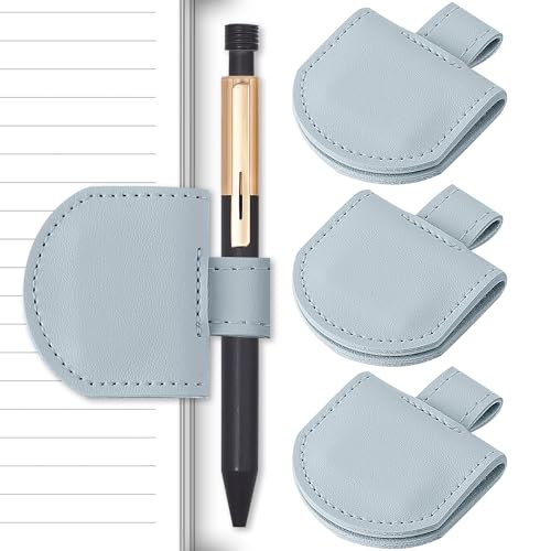 SESENSE Magnetic Pen Holder for Notebook - 3 Pcs Leather Magnetic Bookmarks Holder for Reading Women, Book Lover Gifts for Bookish, Standard Size - color: Blue 3 Pcs, size: Standard Size