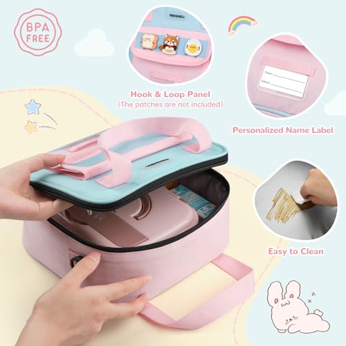 REDSHELL Lunch Box Kids, Large Insulated Lunch Bag Lunchbox for Girls, Pink | Tactical Style, Cooler Lunchbag, Square Toddler Lunchbox, School & Daycare, Lunch Tote, Water Bottle Holder, Adjustable Strap - color: Pink