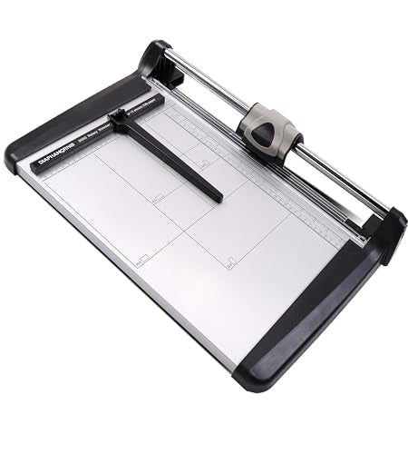 Rotary Paper Cutter, Heavy Duty Paper Trimmer 360mm(14.17") Cutting Length with Safety Blade Handle and Guides,15 Sheets Capacity,Ideal for Offices,Homes,Printing Shops,Photo Studios - size: 14.17"