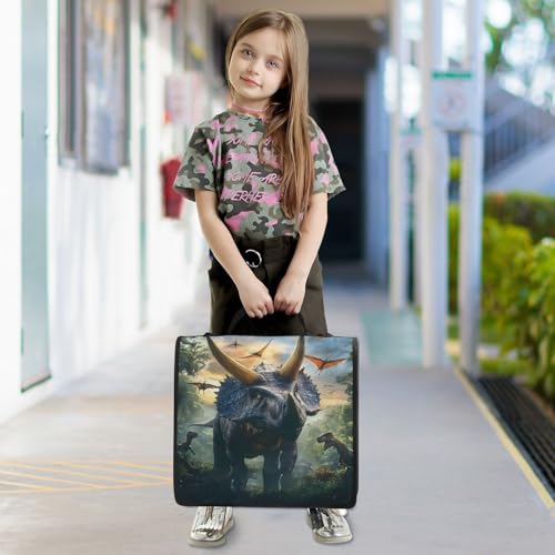 3 Ring Zipper Binder Dinosaur Binders Bag with Shoulder Strap 500 Sheets Paper Organizer Trapper Keeper Documents Storage File Folder for School Office - color: A1184