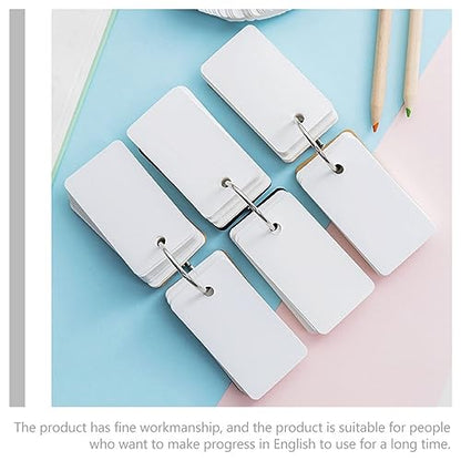 Veemoon 4pcs Simple Style Memo Cards Students English Words Memory Cards Portable Blank - size: 7.00X4.00X3.00CM